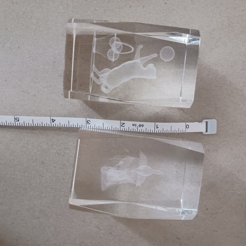 1#Crystal Glass Blocks with Etched Designs Cat&birds Heavy Paperweights - Picture 6 of 8